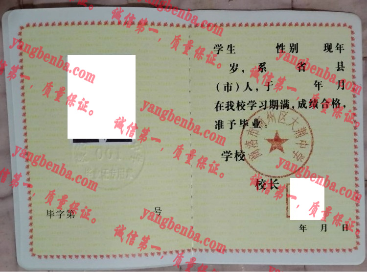 商洛市商州区大荆中学毕业证样本