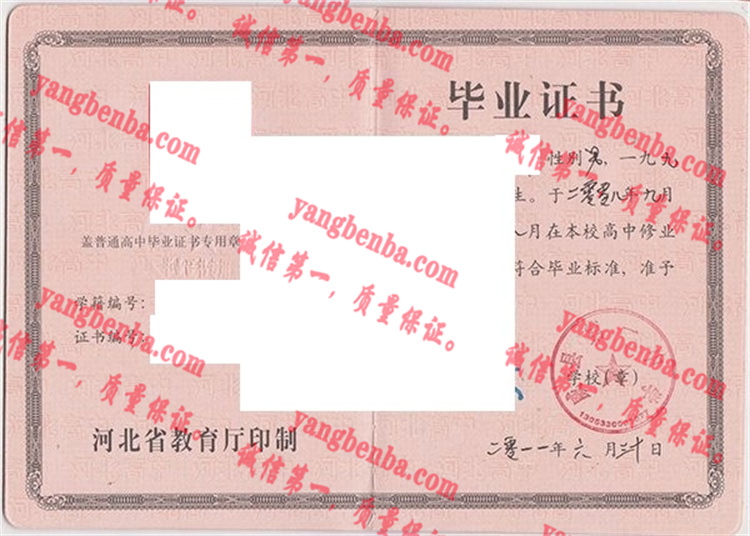 威县第一中学毕业证样本