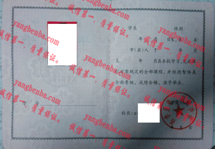 西华县第二高级中学毕业证样本