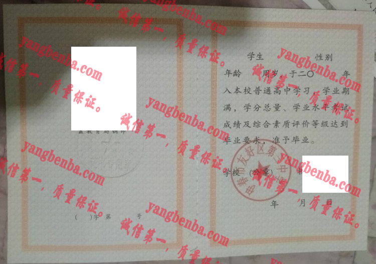 伊春市友好区第三中学毕业证样本