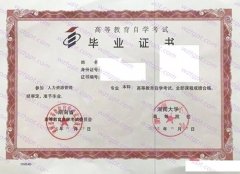 湖南大学自考毕业证样本